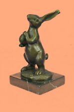 Signed Original Milo Bunny W. Basket of Candy Bronze Art Decor Sculpture Decor picture