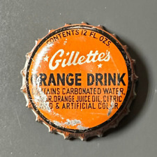 Vintage Used Gillete's Orange Drink Cork Soda Bottle Cap - La Crosse, Wisconsin picture