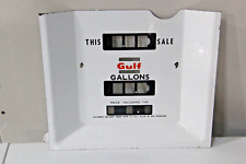 Vintage GULF Authentic Enamel Porcelain Gas Pump Face Plate 13”x11” picture