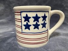 HARTSTONE American Flag 6 Stars signed 1982 Large Mug Cup USA Handmade picture