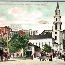 c1900s Boston MA Park St Church Subway Zentrance Peters Chocolate Billboard A205 picture