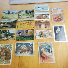 Mixed Postcard Lot Of 15 Farquharson Cheret Mucha Paintings Easter Christmas   picture