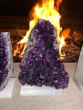 FIRE & SELENITE CHARGED Amethyst Druze Crystal with Cut Base - Specimen ~ 2 Lbs picture