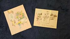 Two Vintage 1930's Mothers Day Cards Roses Flowers picture