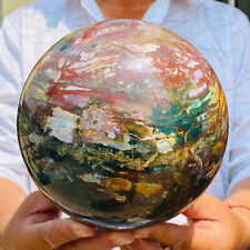 13.4lb Large Natural Colorful Ocean Jasper Quartz Crystal Geode Sphere Ball picture