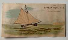 ca 1880s Victorian Trade Card Use Eureka Spool Silk Schooner sailboat ship picture