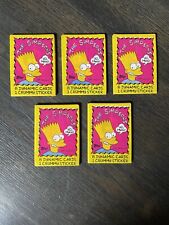 Lot (5 Wax Packs) 1990 Topps THE SIMPSONS Trading Cards Sticker New Unopened picture