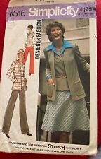 Vintage Simplicity 6516 Sewing Pattern for Skirt or Pants, Top, Cardigan. Sz 14 picture