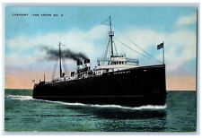 View Of Carferry Ann Arbor No. 6 Ship Frankfort Michigan MI Vintage Postcard picture