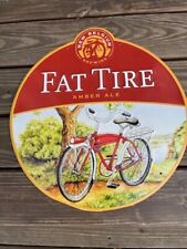 Fat Tire Amber Ale Tin Sign, New Belgium, approx 19 x 20 Craft Beer Advertising picture
