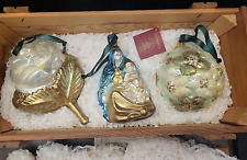 Polonaise Kurt Adler Garden of Mary (3) Piece Hand Blown Glass Ornament Box Set picture
