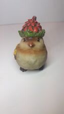 Vintage  Bird  With Acorn  hat Figurine  Embossed Flower on Wing Alice picture