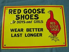 Incredible Old Vintage Original Tin ‘Red Goose Shoes’ Advertising Sign MINT (-) picture