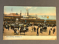 Ohio, OH, Sandusky, Boat Landing, Train Cars, Steamboat, Horses, PM 1907 picture