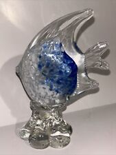Hand blown Angel fish Art Glass Sculpture 5.5 in. x 3.5 in. Vintage picture