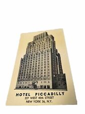 Hotel Piccadilly 227 W 45th St Near Broadway New York,  Vintage Travel Postcard. picture