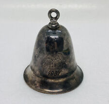 Vintage 1987 Silver Plated Dinner Bell Manual Knocking Engraved Cottage Art X picture