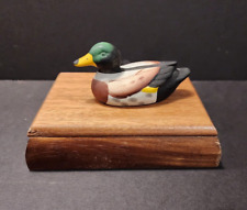 Vintage Giftco Mallard Duck Wooden Box with Sealed Duck Playing Card Decks picture