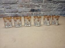 Whiskey Glasses with Gold Trim Set of 6 Brandy picture
