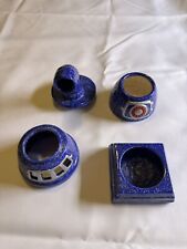 Vintage Blue Ceramic Candle/Incense Holder picture