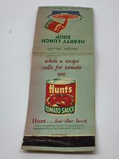 Vintage Hunts Tomato Sauce Advertisement Matchbook Cover picture