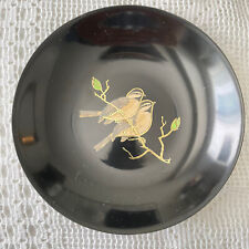 MCM Couroc of Monterey Lacquer Bowl Inlaid Birds picture