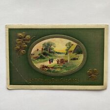 St. Patrick’s Day Greetings Postcard Posted 1914 Shamrocks Embossed picture