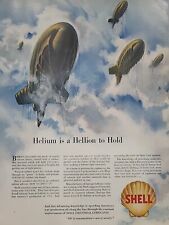 1942 Shell Industrial Lubricants Fortune WW2 Print Ad Q4 Barrage Balloons Clouds picture