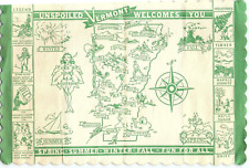 1950s VERMONT WELCOMES YOU ADVERTISING SOUVENIR PLACEMAT ACTIVITIES Z5729 picture