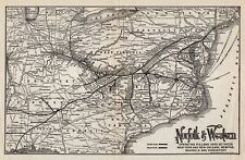 1926 Antique NORFOLK and WESTERN Railway Map Vintage Railroad Map 1714 picture