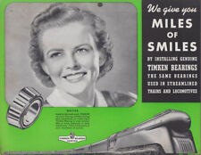 Timken Bearings Miles of Smiles store sign #5 Streamlined locomotive 1940s picture