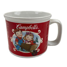 VINTAGE Campbell's Soup Mug 2002 Ceramic Boy Girl Harvest Wheelbarrow EUC picture