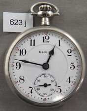 Elgin, 19 Jewel, B.W.  Raymond Railroad Pocket Watch, Scarce Denver Loaner Case picture