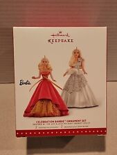2015 Hallmark Keepsake Ornament White Caucasian Celebration Barbie Ornament Set picture