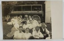 York PA FLEMMING'S LIVERY Large Automobile & Group of People c1915 Postcard O18 picture