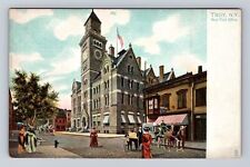 Troy NY-New York, New Post Office, Antique, Vintage Souvenir Postcard picture