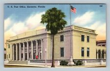 Sarasota FL, US Post Office, Florida Vintage Postcard picture