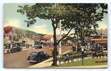 ONSET BAY, MA Massachusetts ~ STREET SCENE on the SQUARE c1930s Cars Postcard picture