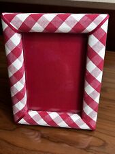 Pierre Deux Red & White Gingham Linen Easel Picture Frame 4 X 6 picture
