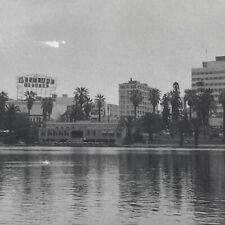 Vintage Black and White Photo Westlake Theatre Sign Downtown Los Angeles Lake  picture