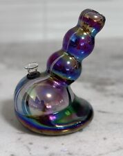 Iridescent Thick Heavy Hookah Glass Bong Water Pipe #879 picture