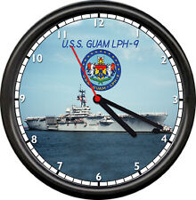 USS Guam LPH-9 US Navy Veteran US Navy Military Ship Sign Wall Clock picture