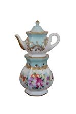 Antique Coalport Miniature Porcelain Veilleuse Tisaniere Tea Warmer Pot 4