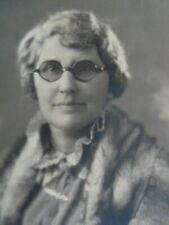 old Photo Aunt Mattie Fur Coat round Glasses 1920s picture
