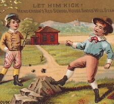 Rio WI Jno Buchanan 1885 Little Red School House Shoe Henderson Advertising Card picture