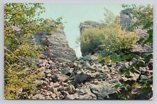 The famous split rock in the Pocono Mts. Pa Postcard 2898 picture