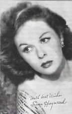 EXHIBIT CO. ARCADE ACTOR CARD EARLY 1950's SUSAN HAYWARD RARE, POPULAR CARD picture