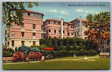 Weldon Hotel Greenfield Massachusetts New England Historic Linen VNG Postcard picture