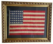 Circa 1889 ANTIQUE 42 Star American Parade Flag Folk Art Primitive AAFA picture
