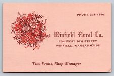 Vintage Business Card Winfield Floral Company Winfield Kansas picture